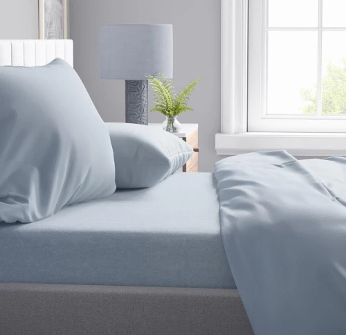 Σετ Σεντόνια Μονά 3τμχ (160x240) Solid 505 Light Blue-Grey βαμβακερά Dimcol