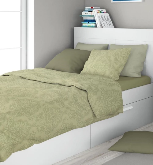 Σετ Σεντόνια Υπέρδιπλα 4τμχ (220x240) Άρτεμις 704 Light Olive βαμβακερά Dimcol