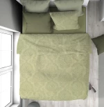 Σετ Σεντόνια Υπέρδιπλα 4τμχ (220x240) Άρτεμις 704 Light Olive βαμβακερά Dimcol