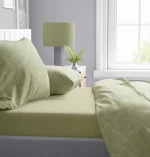 Σετ Σεντόνια Υπέρδιπλα 4τμχ (220x240) Άρτεμις 704 Light Olive βαμβακερά Dimcol