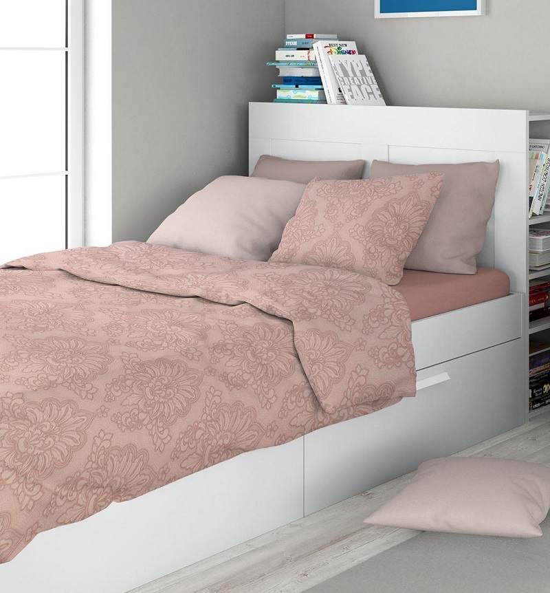 Σετ Σεντόνια Υπέρδιπλα 4τμχ (220x240) Άρτεμις 703 Dusty Rose βαμβακερά Dimcol