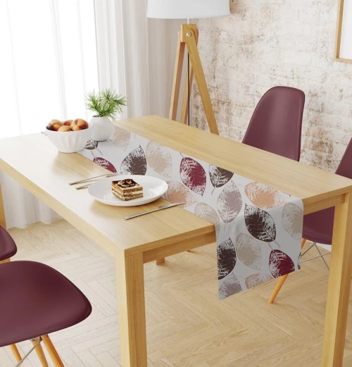 Runner Αλέκιαστό 40x180 Leaves 467 Brown DimCol