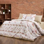 Παπλωματοθήκη Μονή 160x240 Δαρεία 490 White-Beige Dimcol