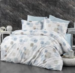 Σετ Σεντόνια Μονά 3τμχ (160x240) Μελίνα 707 White-Light Blue βαμβακερά DimCol