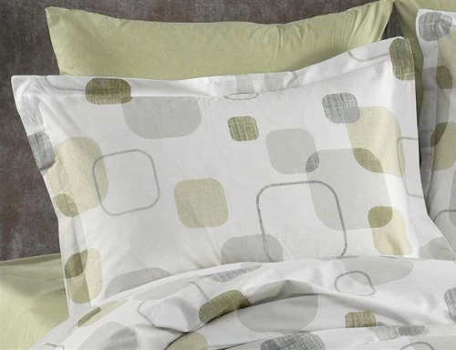 Σετ Σεντόνια Μονά 3τμχ (160x240) Μελίνα 708 White-Olive βαμβακερά DimCol