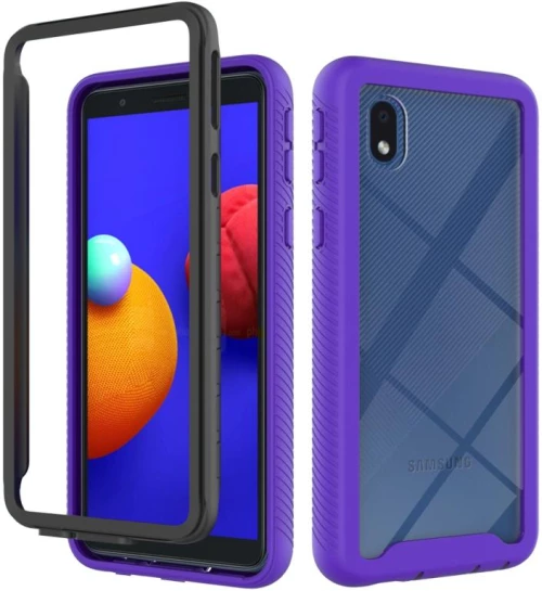 Θήκη προστασίας για Samsung Galaxy A01 Core / M01 Core, σειρά Starry Sky, μονόχρωμη, αντικραδασμική από PC + TPU (Μωβ)