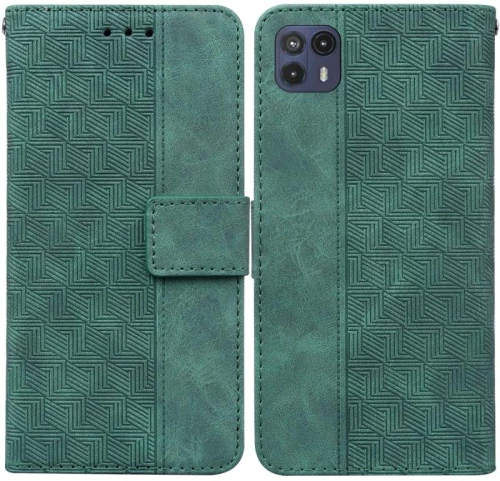 Για Motorola Moto G50 5G Γεωμετρική ανάγλυφη δερμάτινη θήκη τηλεφώνου (Πράσινο)