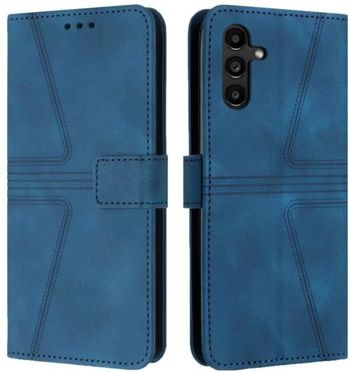 Για Samsung Galaxy A54 5G Τρίγωνο Solid Color δέρμα τηλέφωνο υπόθεση (Μπλε)