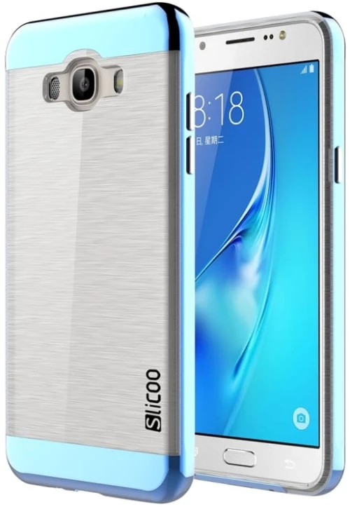 Θήκη SLiCOO για Galaxy J7 (2016) / J710, κομψή, αποσπώμενη, με βουρτσισμένη υφή TPU + συνδυασμός PC με ηλεκτρολυτική επίστρωση (Μπλε)