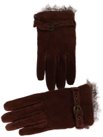 Γυναικεία Γάντια Σουέτ με Γούνα  k.052870  Brown