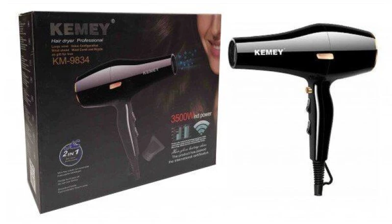 Kemmei, Πιστολάκι Μαλλιών 3500w,  KM-9834 Black   Κ: M4798