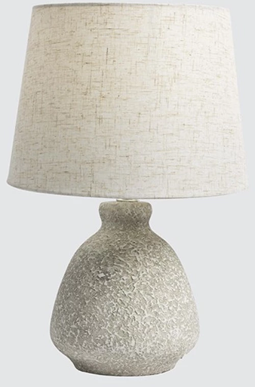 Estheti Επιτραπέζιο Φωτιστικό - Πορτατίφ Κεραμικό Φ25.5xΥ38cm Ανοικτό Γκρι-Λευκό 814-50020