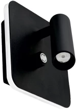 Adeleq Απλίκα Και Σποτ Τοίχου Τετράγωνη LED 9W 3000K Μαύρο 3-6611