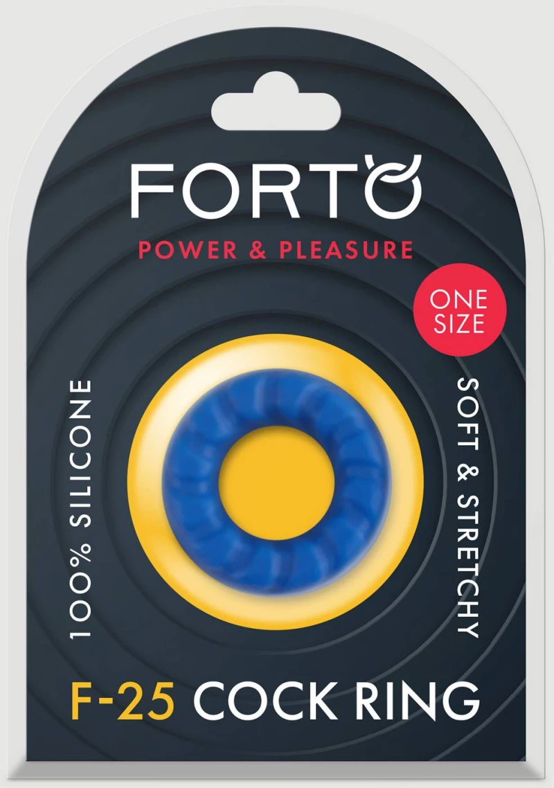 Δαχτυλίδι Πέους Σιλικόνης Forto F-25 23 mm Rugged Silicone Cock Ring - Μπλε