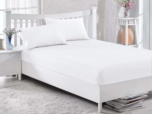 Κατωσέντονο με Λάστιχο Λευκό 100% Βαμβακερό Γαρύφαλλο 100-180x200+30cm - 180x200+30