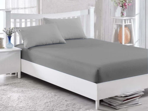 Κατωσέντονο με Λάστιχο Ανοιχτό Γκρι 100% Βαμβακερό Γαρύφαλλο 100-180x200+30cm - 160x200+30