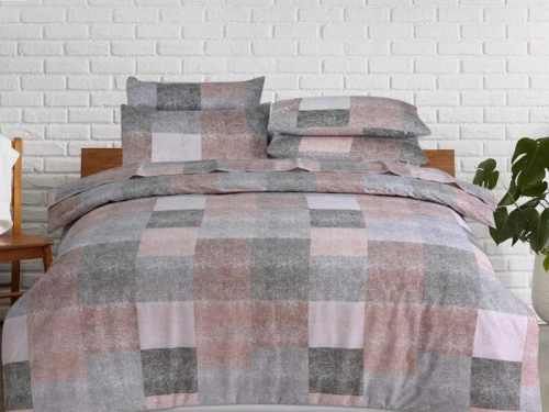 Παπλωματοθήκη Φανελένια PatchWork 100% Cotton Γαρύφαλλο - 200x240