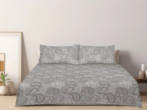 Παπλωματοθήκη Φανελένια Paisly Grey 100% Cotton Γαρύφαλλο - 200x240