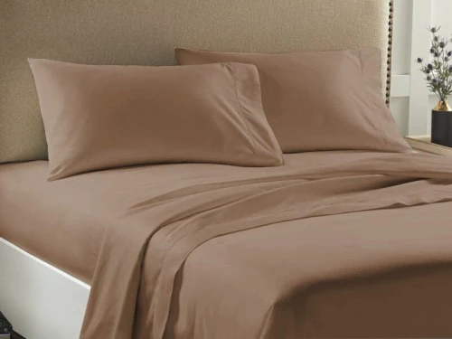 Παπλωματοθήκη Μονόχρωμη Μόκα Economy Γαρύφαλλο - 220x240