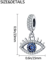 Charm Μάτι με Μπλε Ζιργκόν από Ασήμι 925 (C1320)