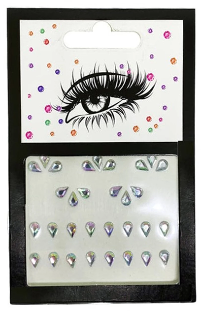 Αυτοκόλλητα Λευκά Strass Προσώπου & Ματιών Beauty Hall