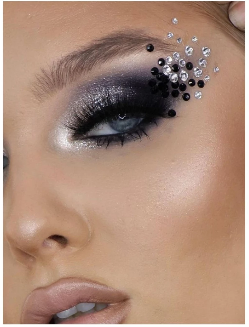 Αυτοκόλλητα Λευκά Strass Προσώπου & Ματιών Beauty Hall