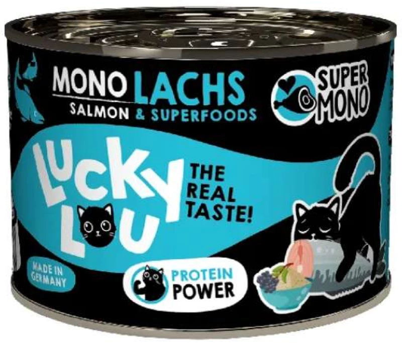 Lucky Lou SuperMono Κονσέρβα-Υγρή Τροφή Γάτας Σολομός 190gr