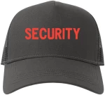 Καπέλο Trucker μαύρο κεντημένο security με Κόκκινη κλωστή