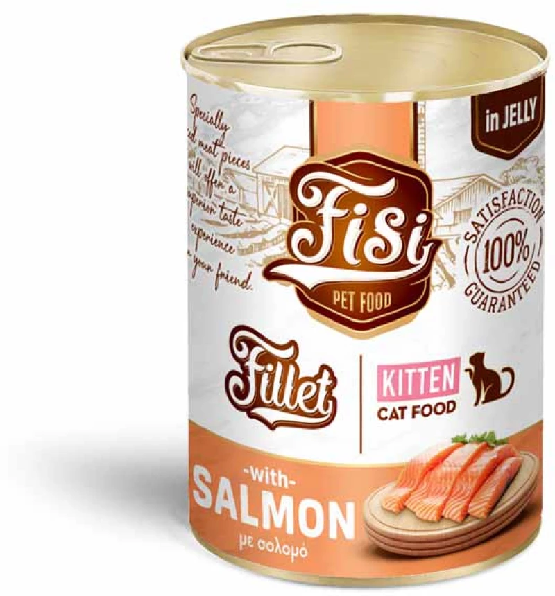 Fisi Υγρή Τροφή Γάτας Fillet Kitten Σολομός σε Ζελέ 400gr