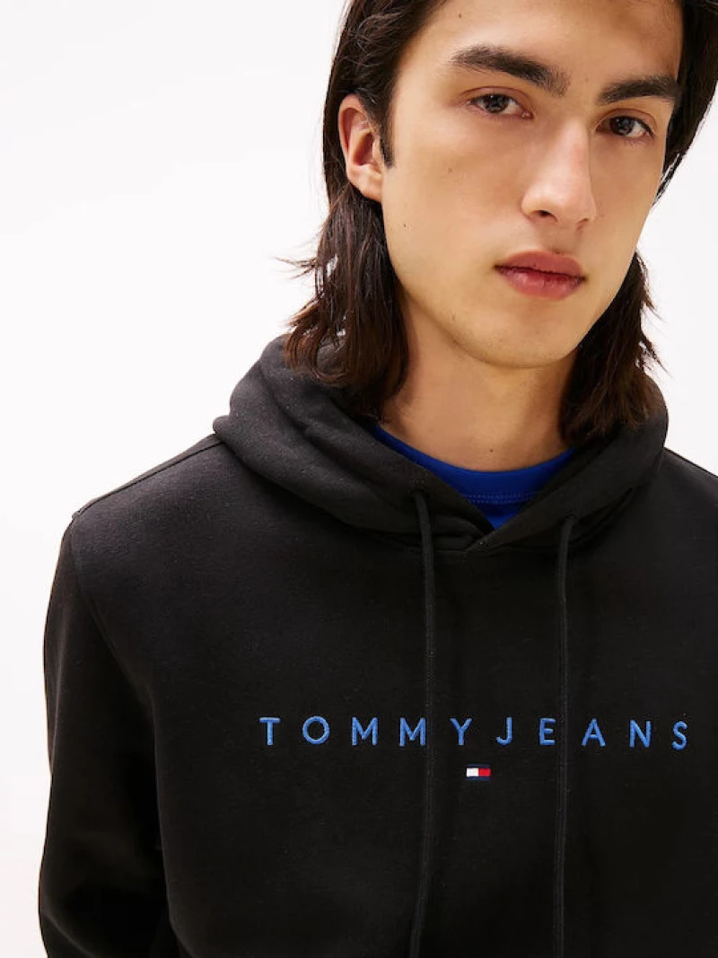 Tommy Jeans ανδρικό βαμβακερό φούτερ regular fit μαύρο DM0DM20746-0GK