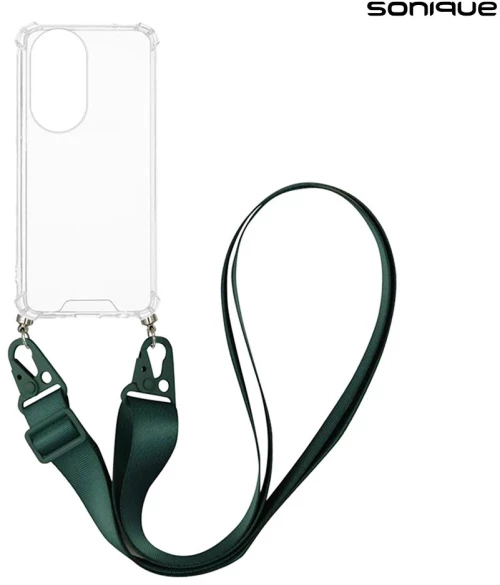 Θήκη Σιλικόνης με Strap Sonique Armor Clear Honor 200 Pro 5G Πράσινο Σκούρο