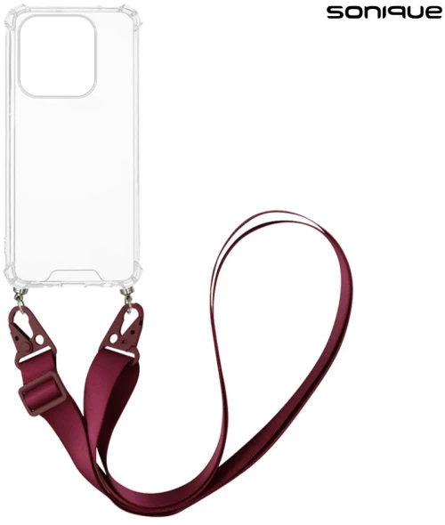 Θήκη Σιλικόνης με Strap Sonique Armor Clear Xiaomi Redmi Note 14 4G (164.84mm) Μπορντό
