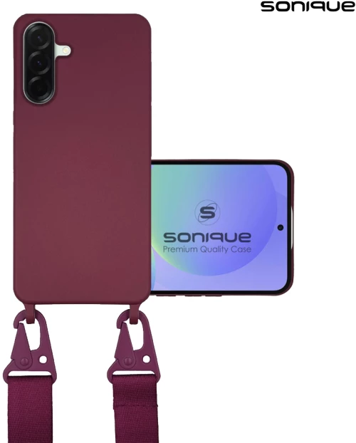 Θήκη Σιλικόνης με Strap CarryHang Sonique Samsung Galaxy A36 5G Μπορντώ