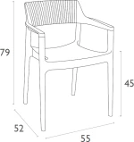 TULUM TAUPE ΠΟΛΥΘΡΟΝΑ ΠΟΛ/ΝΙΟΥ 55X52X79εκ.