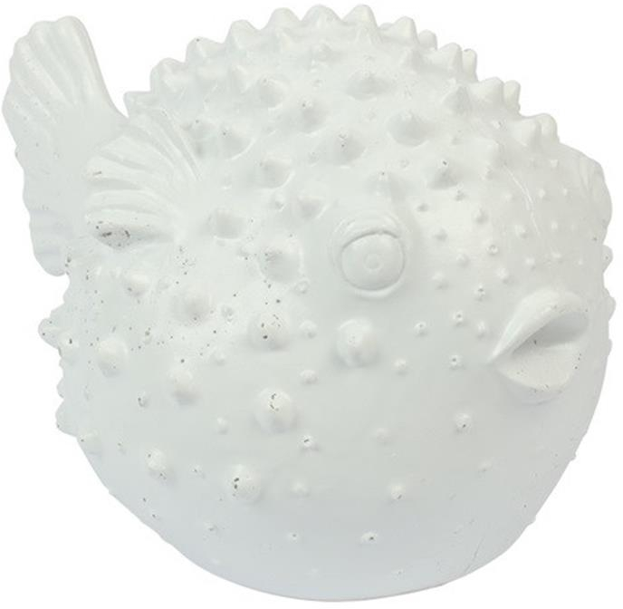 Ψάρι φούσκα κεραμικό λευκό 21x15x14