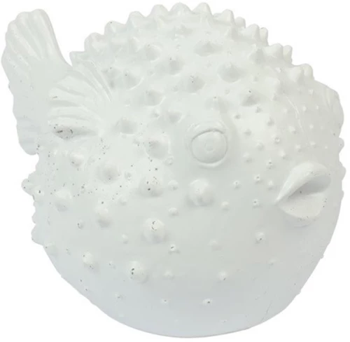 Ψάρι φούσκα κεραμικό λευκό 21x15x14