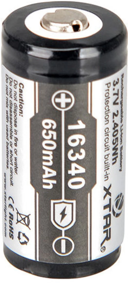 XTAR ΜΠΑΤΑΡΙΑ 16340 650mah