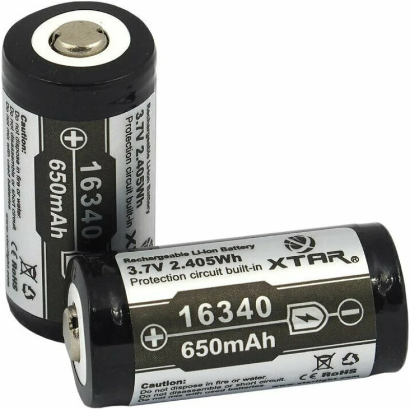 XTAR ΜΠΑΤΑΡΙΑ 16340 650mah