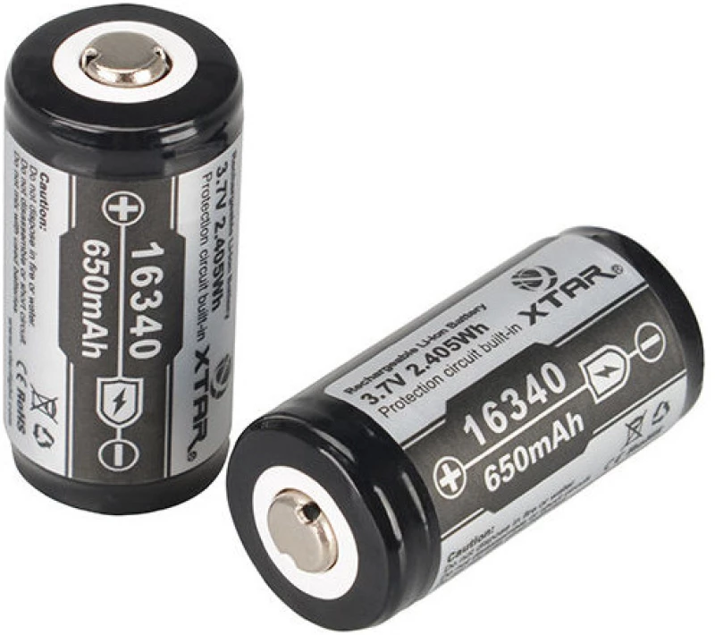 XTAR ΜΠΑΤΑΡΙΑ 16340 650mah