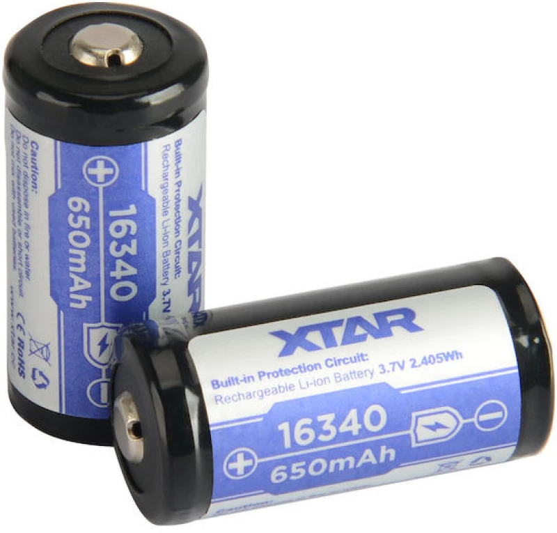 XTAR ΜΠΑΤΑΡΙΑ 16340 650mah