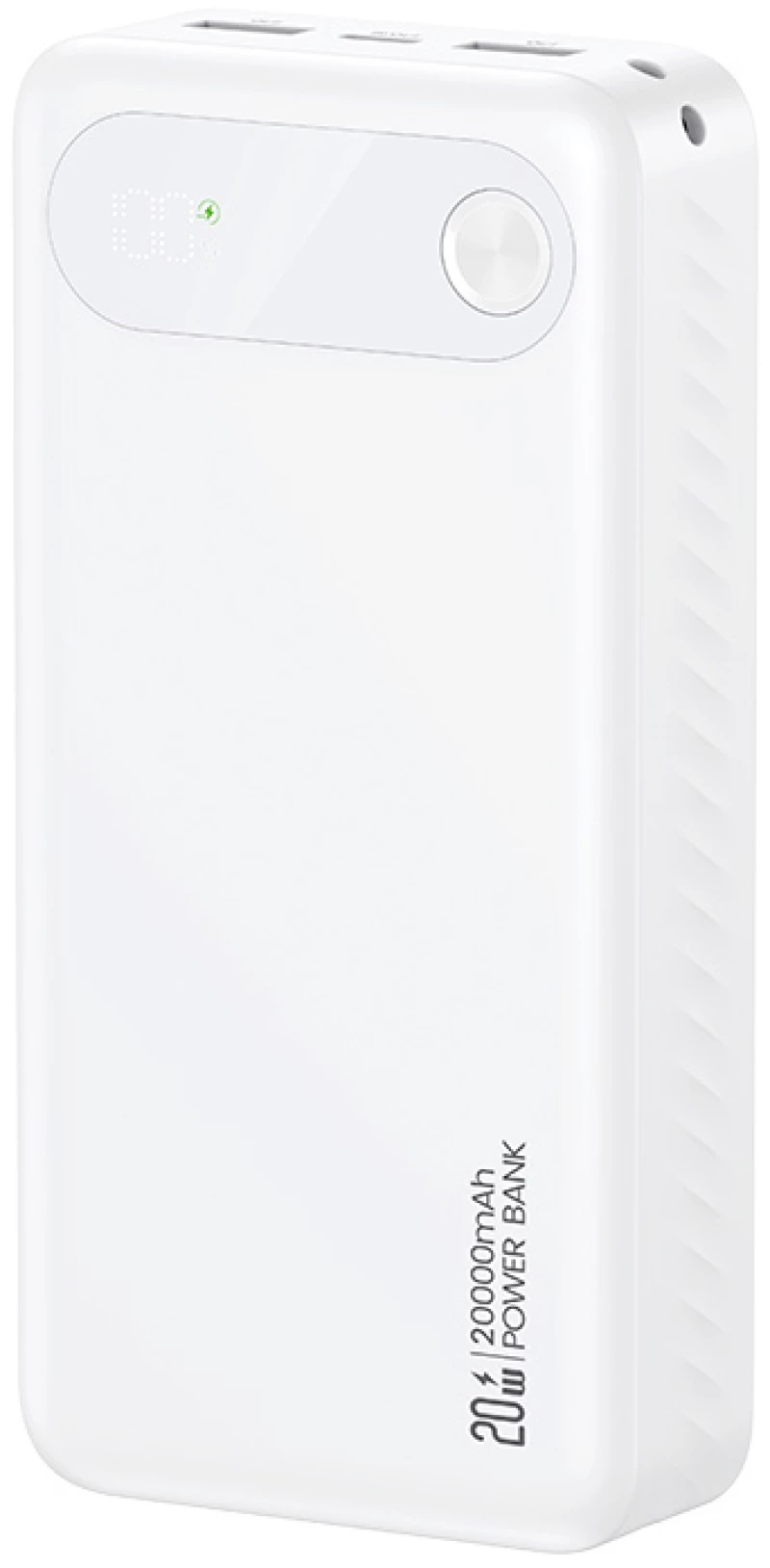 USAMS power bank CD251 με οθόνη, 3x θύρες εξόδου, 20000mAh, PD20W, λευκό