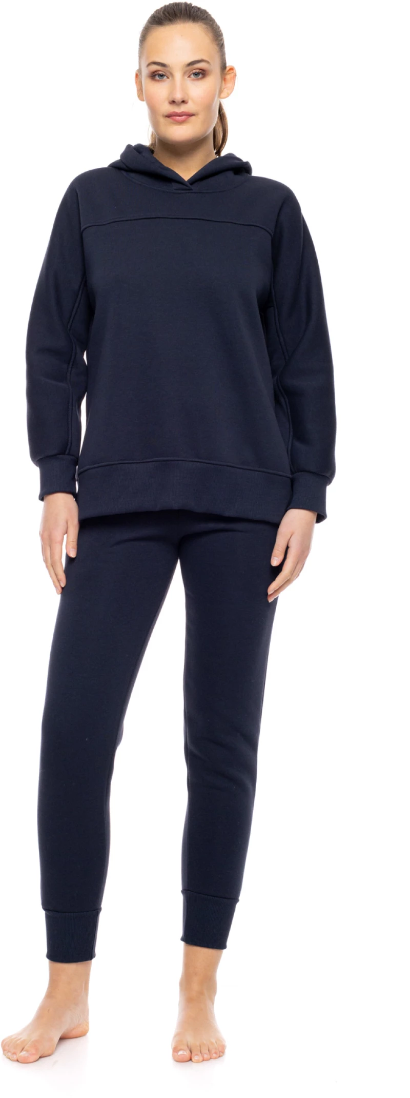 Γυναικεία φόρμα Pink Label - Yacht Blue - με Κουκούλα - Cotton - Regular Fit