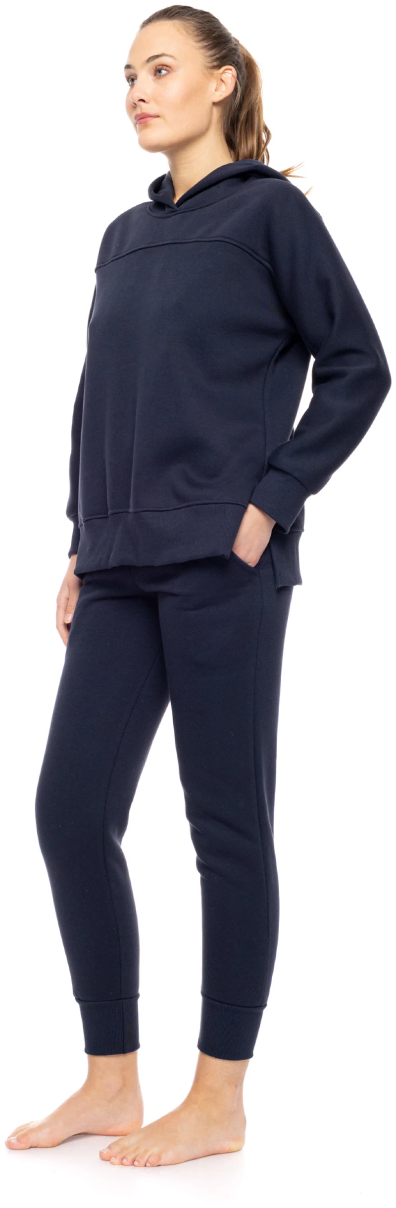 Γυναικεία φόρμα Pink Label - Yacht Blue - με Κουκούλα - Cotton - Regular Fit