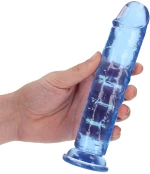 Real Rock Crystal Clear Ρεαλιστικό Dildo με Βεντούζα Μπλε 18cm