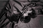 Furry Metal Hand Cuffs - Black