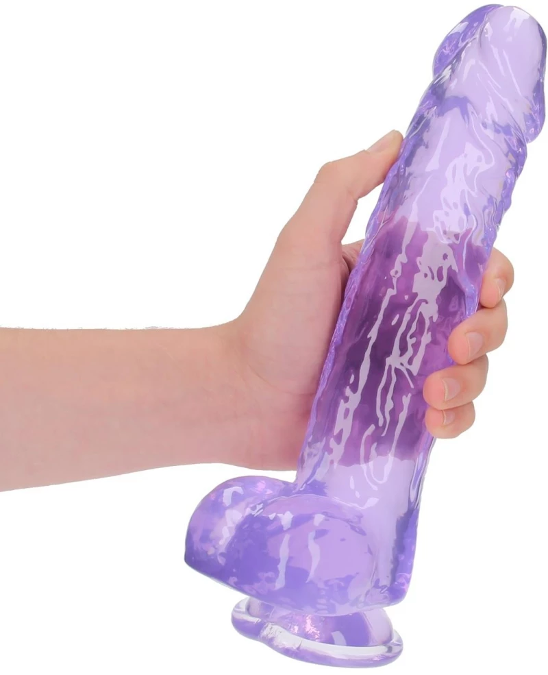 Shots RealRock Ρεαλιστικό Dildo με Όρχεις & Βεντούζα Μωβ 25.4cm