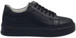 Ανδρικά δερμάτινα Sneakers - 716AA - Μαύρο χρώμα