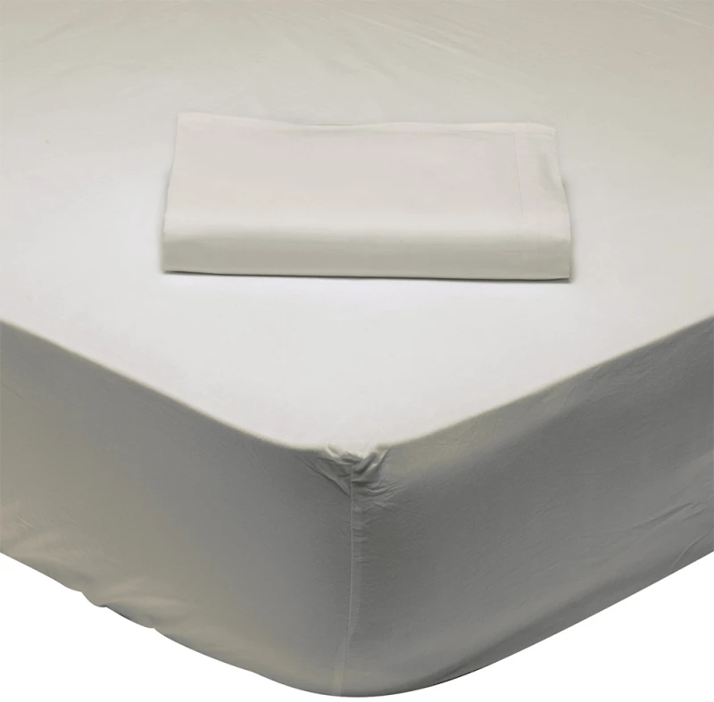 Σεντόνι μεμονωμένο Best ημίδιπλο 120x200+35cm με λάστιχο Das home Γκρι Ανοιχτό