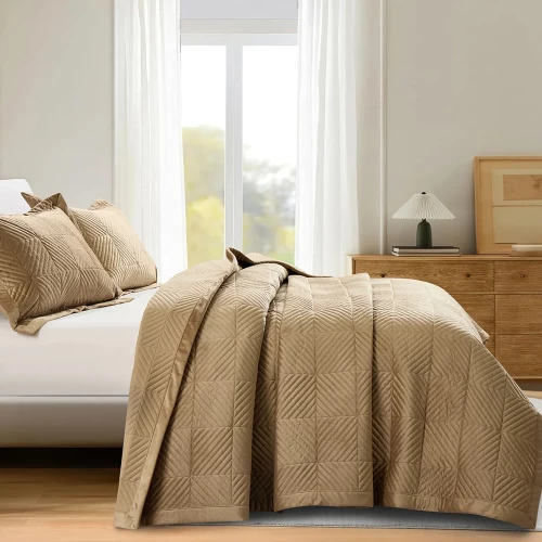 Κουβερλί Palmira (Coffee) + Μαξ/θήκες 220x240cm Liolios Home 2740