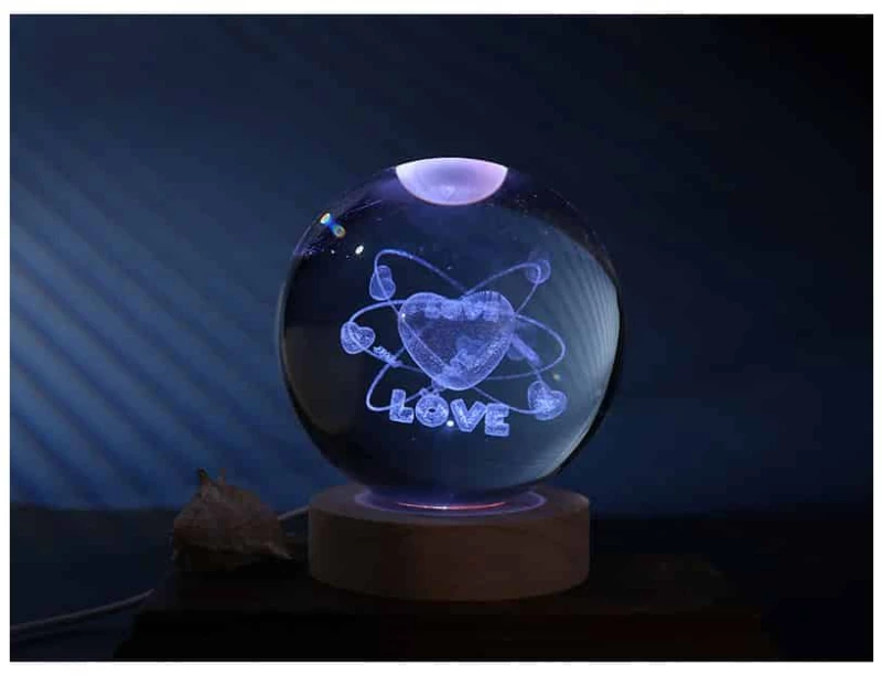 i-TOTAL XL2720B ΛΑΜΠΑ CRYSTAL BALL HEART LARGE 10cm